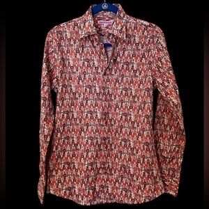 Coton Doux Guitar Print Long Sleeve Shirt Size 38 | 15